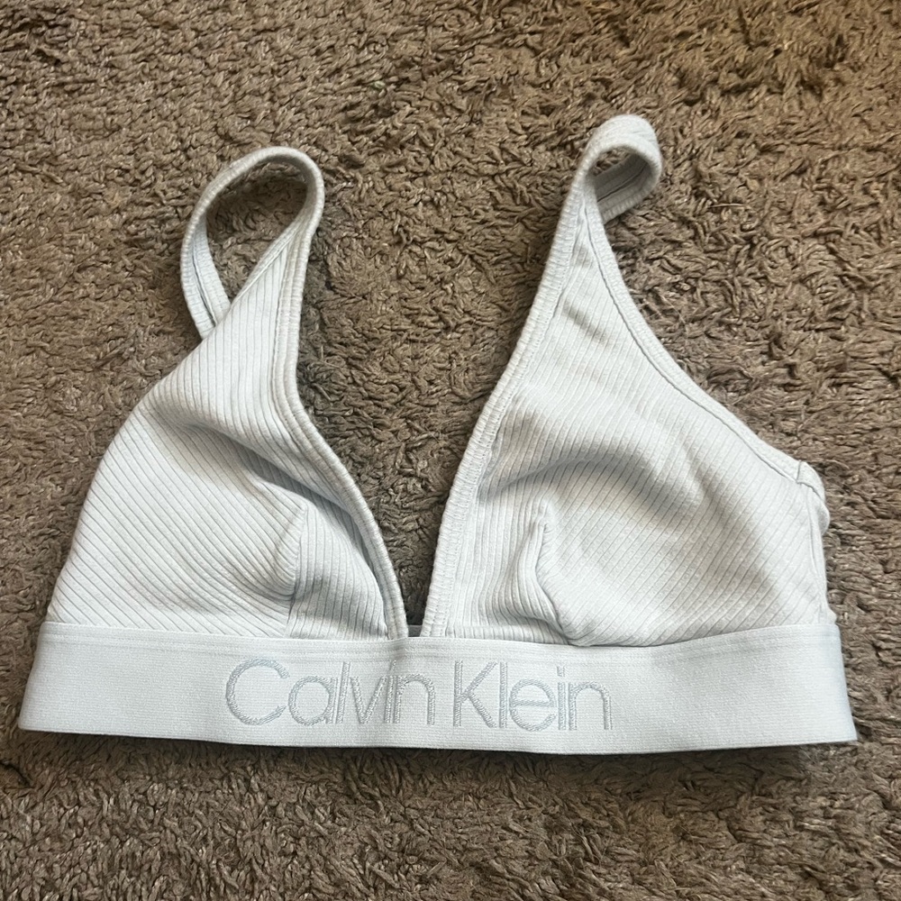 Calvin Klein Unlined Light Blue Triangle Bra Top